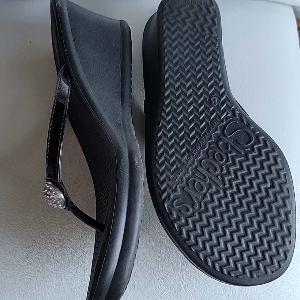 Skechers Black Rhinestone Sandals - Picture 2 of 3